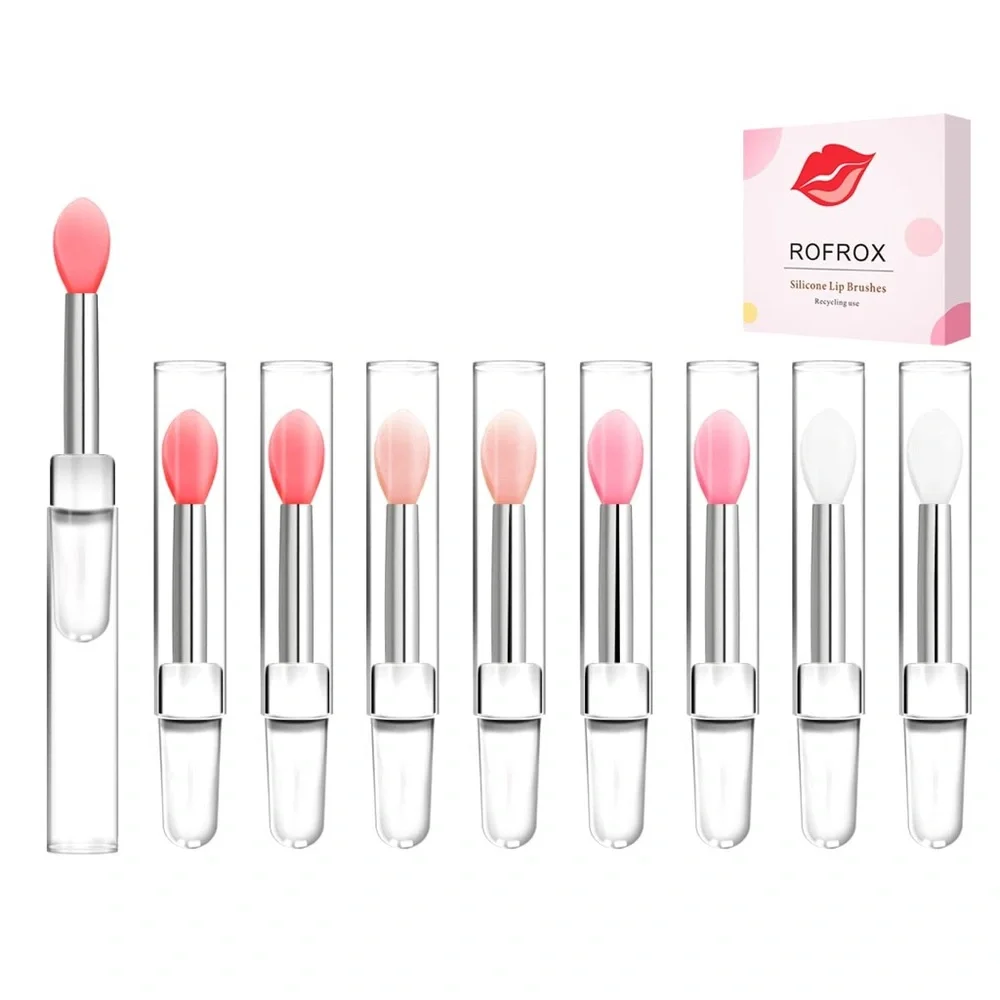 Silicone Lipstick Applicator Brushes w/Caps Makeup Beauty Brushes